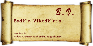 Baán Viktória névjegykártya