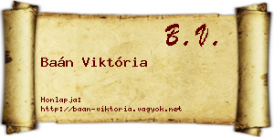 Baán Viktória névjegykártya